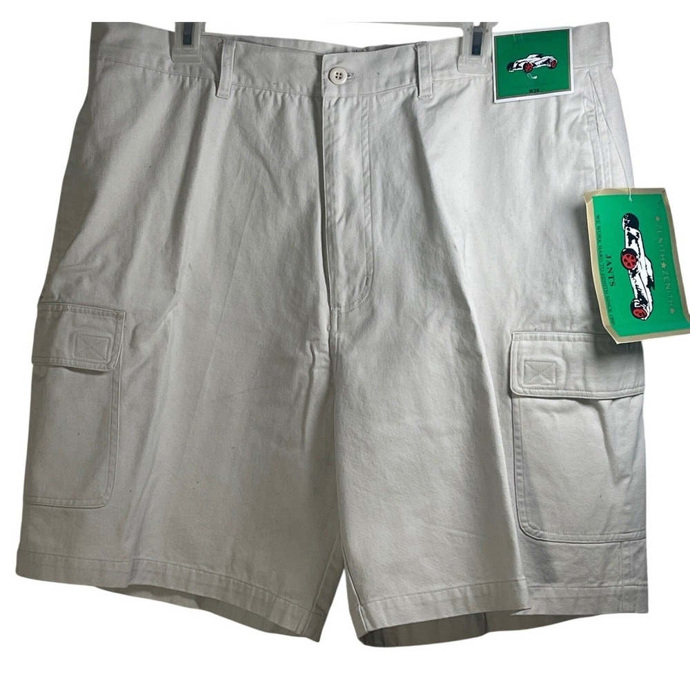 ZENITH Men's Cargo Shorts Beige W38 100 Cotton Casual Outdoor Adventure hiking